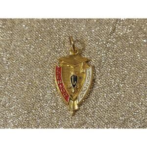 Vintage 1976 Senior Class Charm Pendant Gold Tone Shield, LHS High School